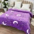 Patura pufoasa cocolino 200x230cm, 240g/mp, Lila, Stelute si Luna [3]