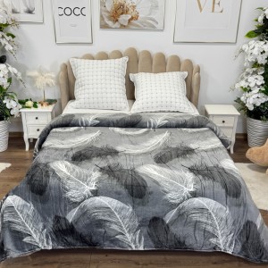 Patura pufoasa cocolino 200x230cm, 240g/mp, Gri, Pene