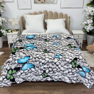 Patura pufoasa cocolino 200x230cm, 240g/mp, Gri, Fluturi Colorați pe Pietre Patura pufoasa cocolino 200x230cm, 240g/mp, Gri, Fluturi Colorați pe Pietre