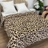 Patura pufoasa cocolino 200x230cm, 240g/mp, Bej, Maro, Animal Print [3]