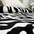 Patura pufoasa cocolino 200x230cm, 240g/mp, Alb, Negru, Model Zebra [5]