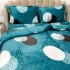 Lenjerie pat dublu, Super Pufoasa COCOLINO,cu ELASTIC, 4 piese, Turquoise, Buline [6]