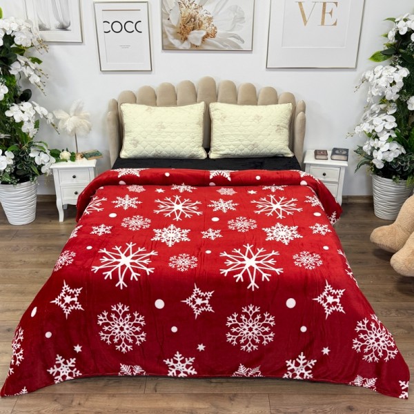 Patura pufoasa cocolino 200x230cm, 240g/mp, Roșu, Fulgi de Nea [1]