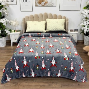 Patura pufoasa cocolino 200x230cm, 240g/mp, Gri, Gnomi