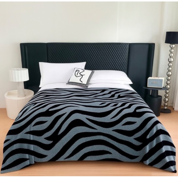  Pătură din Blanita Cocolino Groasa, 200x230 cm, Zebra, Gri Albastrui [1]