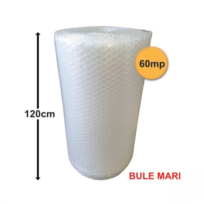 Folie Cu Bule De Aer Mari 120 g/mp 1.2m x 50ml (60mp) TRANSPARENTĂ