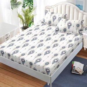 Cearșaf cu Elastic, Bumbac Satinat, 180x200 cm + 2 Fețe de Pernă 50x70 cm, Gri, inimioare Cearșaf cu Elastic, Bumbac Satinat, 180x200 cm + 2 Fețe de Pernă 50x70 cm, Gri, inimioare