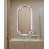Oglinda LED Ovala 50x100cm Rama Neagra, 3 Lumini, Ceas, Dezaburire si Touch J180-50100 [3]