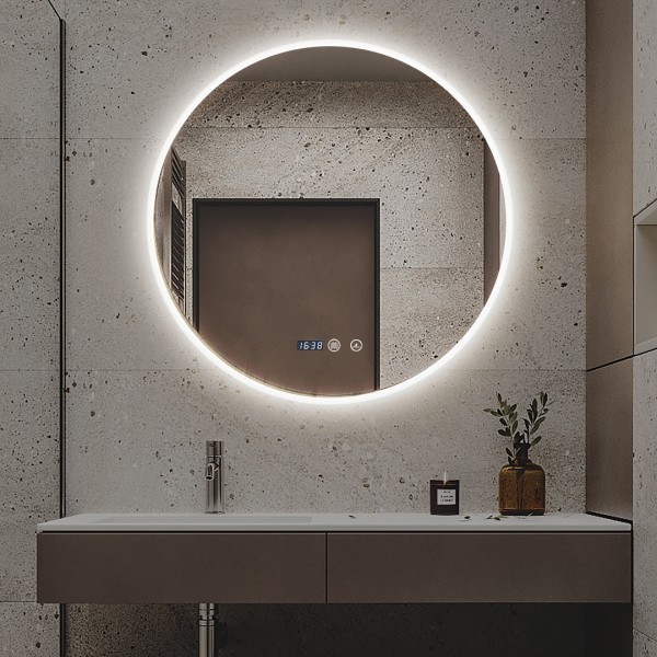 Oglinda LED rundă 80×80 cm, Iluminare 3 Nuanțe, Touch Control & Design Premium, J182-8080 [1]