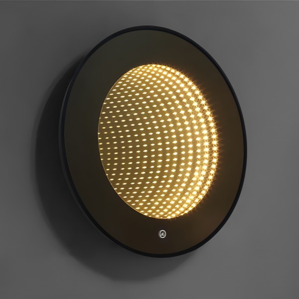 Oglinda LED rundă 80X80 cm, Iluminare 3 Nuanțe, Touch Control & Design Premium, Potrivit pentru restaurante și locuri de divertisment,cu rama neagra, J183F-8080 [1]