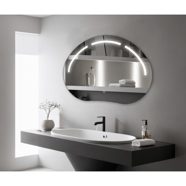 Oglinda LED 80×60 cm, Iluminare 3 Nuanțe, Touch Control & Design Premium, J185 [1]