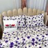 Lenjerie de Pat Dublu, Policoton Ranforsat, 4 piese, Atelier Cumparamisim, Alb, Mov, Floricele [4]