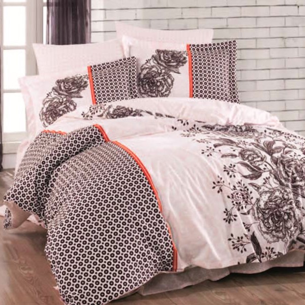 Lenjerie Pat Dublu, Bumbac 100% Poplin, 4 piese, Hobby Arianna – Damson [1]