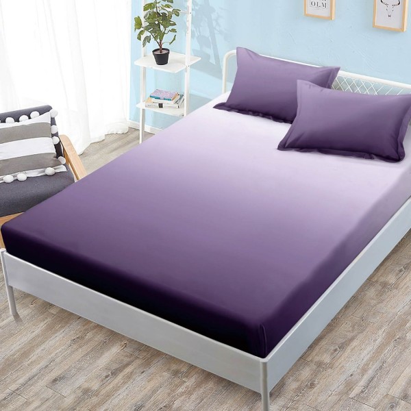 Cearsaf cu elastic, FINET, 180x200cm, 2 fete de perne 50x70cm, Mov, degrade [1]
