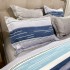 Lenjerie Pat Dublu,  FINET, 6 piese, Gri, Albastru, Dungi [11]