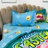 Lenjerie de Pat Dublu,  Finet, Imprimeu Digital, 4 Piese, Bleu, Verde, Iepuraș cu Ou Încondeiat  [7]