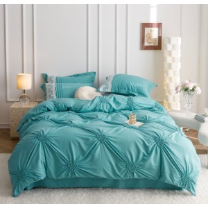 Lenjerie de Pat Premium, JOJO HOME, Finet Soft Touch, cu Inimioare din Pliuri Brodate, si Dantela Delicata, 6 Piese, Nesifonabilă și Durabilă, Bleu Lenjerie de Pat Premium, JOJO HOME, Finet Soft Touch, cu Inimioare din Pliuri Brodate, si Dantela Delicata, 6 Piese, Nesifonabilă și Durabilă, Bleu