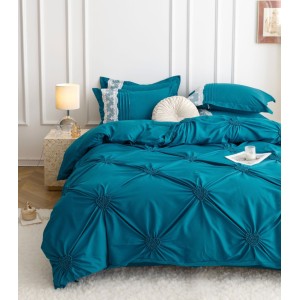 Lenjerie de Pat Premium, JOJO HOME, Finet Soft Touch, cu Inimioare din Pliuri Brodate, si Dantela Delicata, 6 Piese, Nesifonabilă și Durabilă, Turquoise Lenjerie de Pat Premium, JOJO HOME, Finet Soft Touch, cu Inimioare din Pliuri Brodate, si Dantela Delicata, 6 Piese, Nesifonabilă și Durabilă, Turquoise