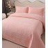 Cuvertura pat dublu, 3 piese, Catifea Luxury Matlasata, 230x240cm, Roz [2]