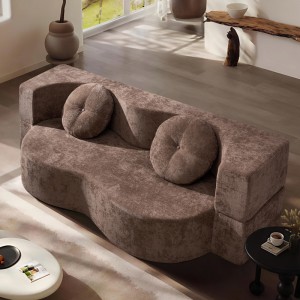 Canapea 3 locuri , Extensibila, cu Susținere Ergonomică Ring HD Foam, Catifea, Maro