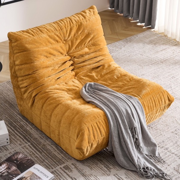 Fotoliu cu Susținere Ergonomică Nobile HD Foam, Catifea, Galben [1]