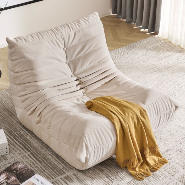 Fotoliu cu Susținere Ergonomică Nobile HD Foam, Catifea, Ivoire [1]