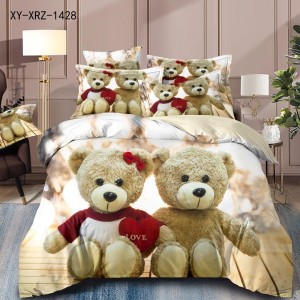 Lenjerie de Pat Dublu, Finet, 6 piese, Imprimeu 3D Digital Realist, Exact ca in Poza – Culori Durabile, Vopsea Skin-Friendly si intretinere Usoara, Bej, ursuleți indragostiti Lenjerie de Pat Dublu, Finet, 6 piese, Imprimeu 3D Digital Realist, Exact ca in Poza – Culori Durabile, Vopsea Skin-Friendly si intretinere Usoara, Bej, ursuleți indragostiti