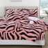 Lenjerie pat dublu, Super Pufoasa COCOLINO Sherpa, cu ELASTIC, 4 piese, Roz, Zebra Print [2]
