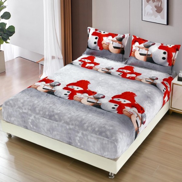 Cearsaf cu Elastic, CoCoLiNo, 180x200cm si 2 fete de perna 50x70cm, Gri, Oameni de Zapada [1]