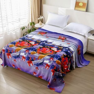 Patura pufoasa cocolino 200x230cm, 240g/mp, Mov, Sania lui Mos Craciun