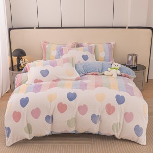 Lenjerie pat dublu, Super Pufoasa COCOLINO,cu ELASTIC, 4 piese, Jojo Home, Alb, Culori Pastel, Dungi, Inimioare Lenjerie pat dublu, Super Pufoasa COCOLINO,cu ELASTIC, 4 piese, Jojo Home, Alb, Culori Pastel, Dungi, Inimioare