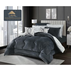 Lenjerie de pat cu Pilota Inclusa, Jojo Home, Cearceaf cu Elastic, 6 Piese, Blană de Iepure Artificială si Catifea, Antracit Lenjerie de pat cu Pilota Inclusa, Jojo Home, Cearceaf cu Elastic, 6 Piese, Blană de Iepure Artificială si Catifea, Antracit