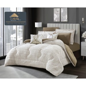 Lenjerie de pat cu Pilota Inclusa, Jojo Home, Cearceaf cu Elastic, 6 Piese, Blană de Iepure Artificială si Catifea, Crem cu Bej Lenjerie de pat cu Pilota Inclusa, Jojo Home, Cearceaf cu Elastic, 6 Piese, Blană de Iepure Artificială si Catifea, Crem cu Bej