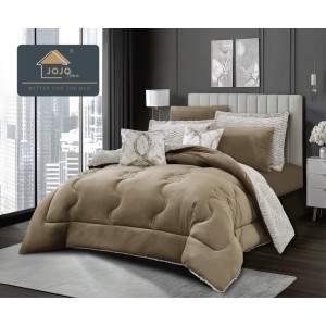 Lenjerie de pat cu Pilota Inclusa, Jojo Home, Cearceaf cu Elastic, 6 Piese, Blană de Iepure Artificială si Catifea, Bej Lenjerie de pat cu Pilota Inclusa, Jojo Home, Cearceaf cu Elastic, 6 Piese, Blană de Iepure Artificială si Catifea, Bej