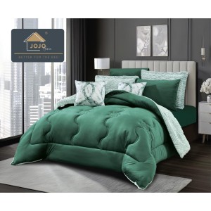 Lenjerie de pat cu Pilota Inclusa, Jojo Home, Cearceaf cu Elastic, 6 Piese, Blană de Iepure Artificială si Catifea, Verde Lenjerie de pat cu Pilota Inclusa, Jojo Home, Cearceaf cu Elastic, 6 Piese, Blană de Iepure Artificială si Catifea, Verde