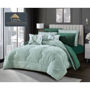 Lenjerie de pat cu Pilota Inclusa, Jojo Home, Cearceaf cu Elastic, 6 Piese, Blană de Iepure Artificială si Catifea, Alb cu Verde Lenjerie de pat cu Pilota Inclusa, Jojo Home, Cearceaf cu Elastic, 6 Piese, Blană de Iepure Artificială si Catifea, Alb cu Verde