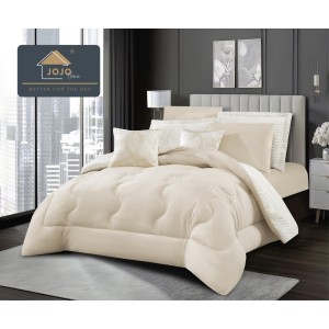 Lenjerie de pat cu Pilota Inclusa, Jojo Home, Cearceaf cu Elastic, 6 Piese, Blană de Iepure Artificială si Catifea, Crem Latte Lenjerie de pat cu Pilota Inclusa, Jojo Home, Cearceaf cu Elastic, 6 Piese, Blană de Iepure Artificială si Catifea, Crem Latte