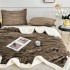 Patura CoCoLiNo cu blanita Sherpa, 200x230cm, cu Fermoar, cu 2 fete de perna 50x70cm, Jojo Home, Dungi, Maro [2]