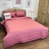 Lenjerie HoReCa, pat dublu, tip Damasc Finetat Deluxe cu Elastic, 4 piese, Roz ars [6]