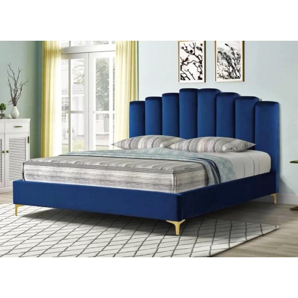 Pat Matrimonial,, pentru Saltea de 160x200cm, Gri - model GAMA, cu Somiera Fixa [1]