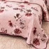 Cuvertura Pat Dublu, Catifea Matlasata, 230x250 cm, 2 fete de perna 60x80cm, Roz, Flori [3]