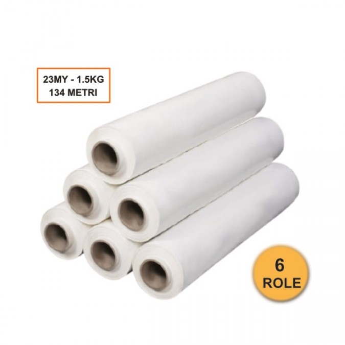 Set 6 Role Folie Stretch Albă  500mm  23my  1.5kg  134ml