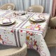 Set Față de Masă din Bumbac Imprimat cu 6 Șervețele – Eleganță și Calitate pentru Mese Perfecte, Alb, Holiday