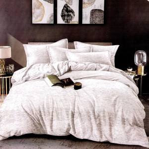 Lenjerie pat dublu, bumbac satinat, cu doua feţe, 4 piese, Gri, Model Clasic