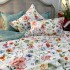 Lenjerie pat dublu,  FINET, cu elastic, 6 piese, Verde, floricele [11]