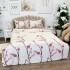 Lenjerie pat dublu, bumbac satinat, cearsaf clasic, 4 piese,  Roz, flori de cires [3]