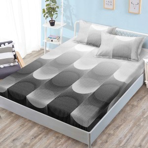 Cearșaf cu Elastic, 160x200 cm + 2 Fețe de Pernă 50x70 cm, Gri, abstract Cearșaf cu Elastic, 160x200 cm + 2 Fețe de Pernă 50x70 cm, Gri, abstract