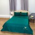 Set luxury cu PILOTA de VARA, tip MATASE SATINATA, 4 piese, Verde smarald [4]