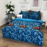 Lenjerie pat dublu, Finet, 6 piese, Albastru, fluturi portocalii [4]