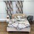 Set Lenjerie pat dublu cu Elastic (140x200cm) + 2 draperii, finet, 6 piese, Gri, Model Clasic [9]